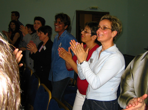 Albanian ladies & Magdalena worshipping at conference