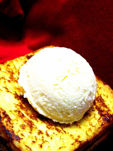 pain perdu au creme marrons vanille et glace à base de crème anglaise