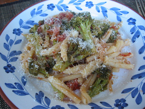 Casareccia with broccoli and pancetta