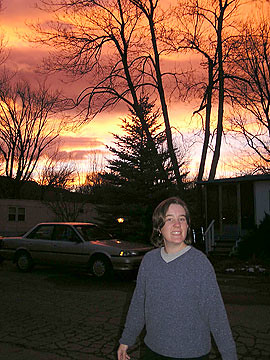 Paige Wild and sunset in Mapleton Hollow