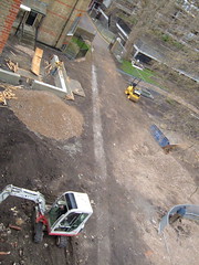 Revealing the concrete of the Meeting House Garden wall